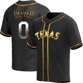 Texas Rangers Men's Al Oliver Alternate Jersey - Black Golden Replica