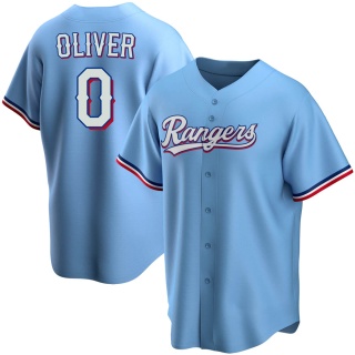 Texas Rangers Men's Al Oliver Alternate Jersey - Light Blue Replica