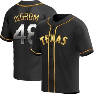 Texas Rangers Men's Jacob deGrom Alternate Jersey - Black Golden Replica