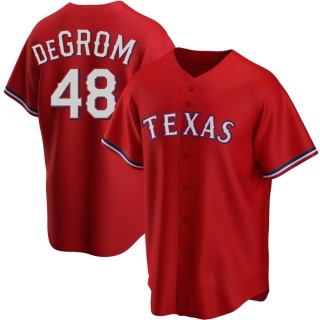 Texas Rangers Men's Jacob deGrom Alternate Jersey - Red Replica