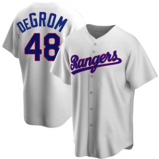 Texas Rangers Men's Jacob deGrom Home Cooperstown Collection Jersey - White Replica