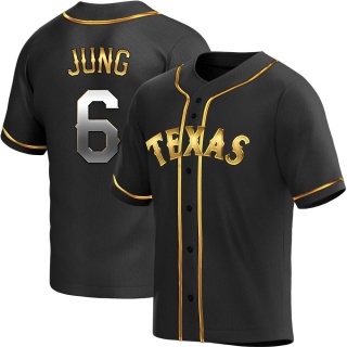 Texas Rangers Men's Josh Jung Alternate Jersey - Black Golden Replica