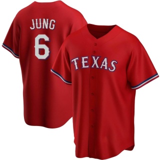 Texas Rangers Men's Josh Jung Alternate Jersey - Red Replica