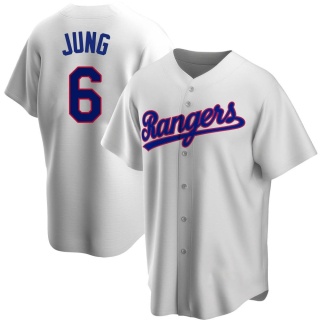 Texas Rangers Men's Josh Jung Home Cooperstown Collection Jersey - White Replica