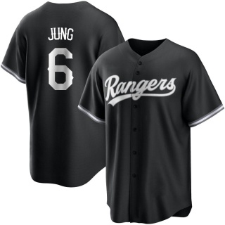 Texas Rangers Men's Josh Jung Jersey - Black/White Replica