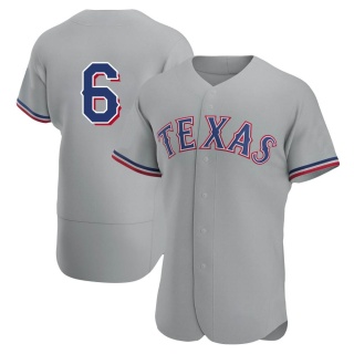 Texas Rangers Men's Josh Jung Road Jersey - Gray Authentic