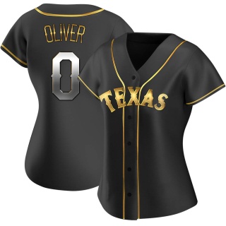 Texas Rangers Women's Al Oliver Alternate Jersey - Black Golden Replica