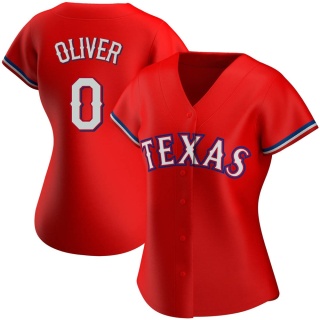 Texas Rangers Women's Al Oliver Alternate Jersey - Red Authentic