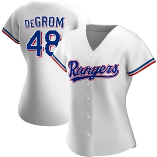 Texas Rangers Women's Jacob deGrom Home Jersey - White Authentic