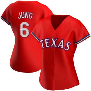 Texas Rangers Women's Josh Jung Alternate Jersey - Red Replica