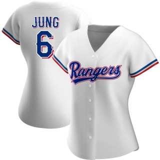 Texas Rangers Women's Josh Jung Home Jersey - White Authentic