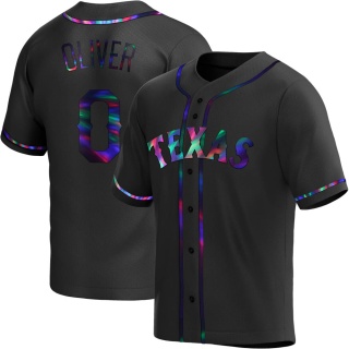 Texas Rangers Youth Al Oliver Alternate Jersey - Black Holographic Replica