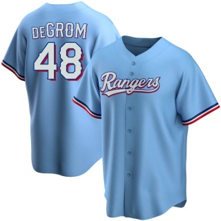 Texas Rangers Youth Jacob deGrom Alternate Jersey - Light Blue Replica